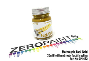 Peinture dorée pour fourche de moto Zero Paints ZP-1432, 30 ml