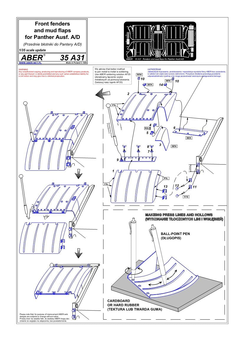 Ailes avant Aber 35A031 pour Panther A/D (1/35) – image 4