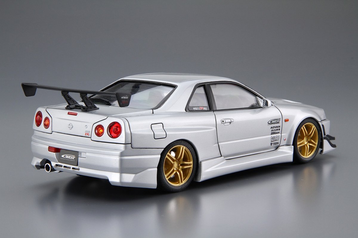 Aoshima 05542 C-WEST BNR34 SKYLINE GT-R 02 (NISSAN) 1/24 – immagine 2