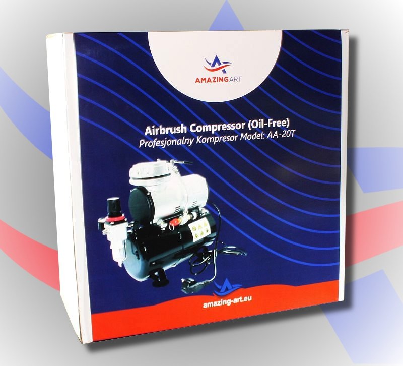 Amazing Art 18857 AA-20T - COMPRESSEUR D'AÉROGLISSEUR SILENCIEUX AVEC BOUTEILLE DE 3 L