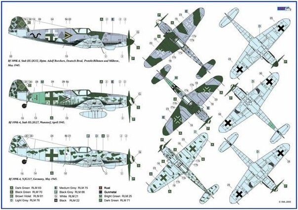 Décalcomanies AML D32001 Messerschmitt Bf 109K-4 partie I 1/32  – Bild 5