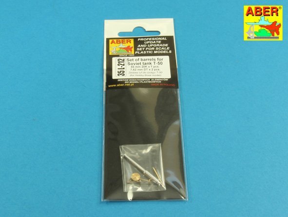 Aber 35L-212 Set of barrels for Soviet tank T-50 45 mm 20K x 1 pcs.; 7.62mm DT x 2pcs. (1/35) – image 7