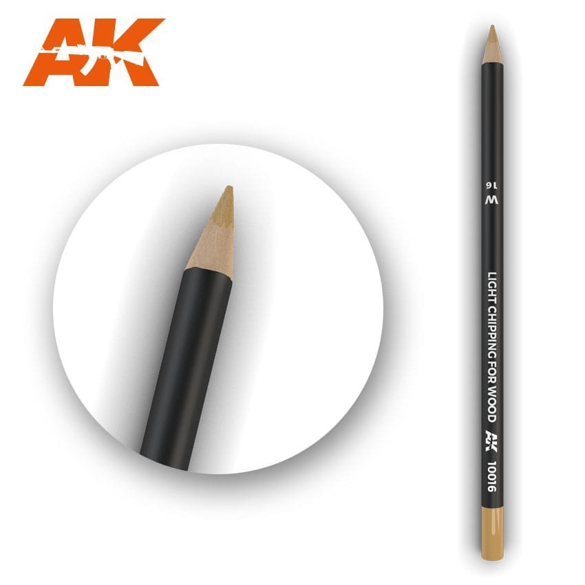 Crayon aquarelle AK Interactive AK10016, effet écaillage léger sur bois