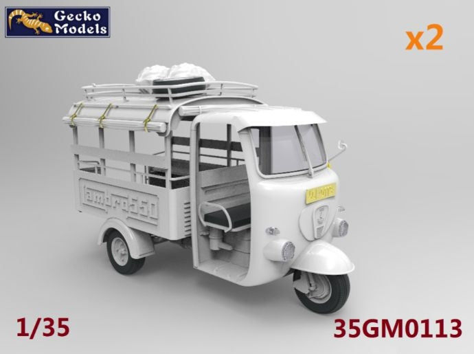 Gecko Models 35GM0113 Dépôt de moto-tricycles de la navette de Saigon (années 60-70) et un système de pause [2 kits dans 1 boîte] 1/35 – Bild 2