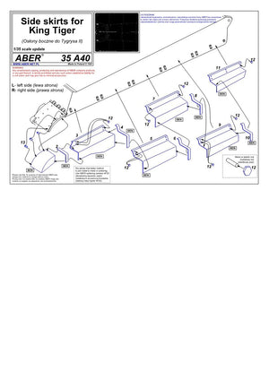 Aber 35A040 Jupes latérales pour Tiger II (1/35) – Bild 4