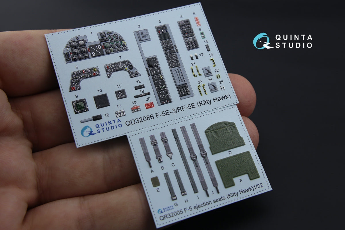 Intérieur coloré imprimé en 3D sur papier décalcomanie pour le kit KittyHawk (QD32086 F-5E-3/RF-5E) au 1/32  – Bild 2