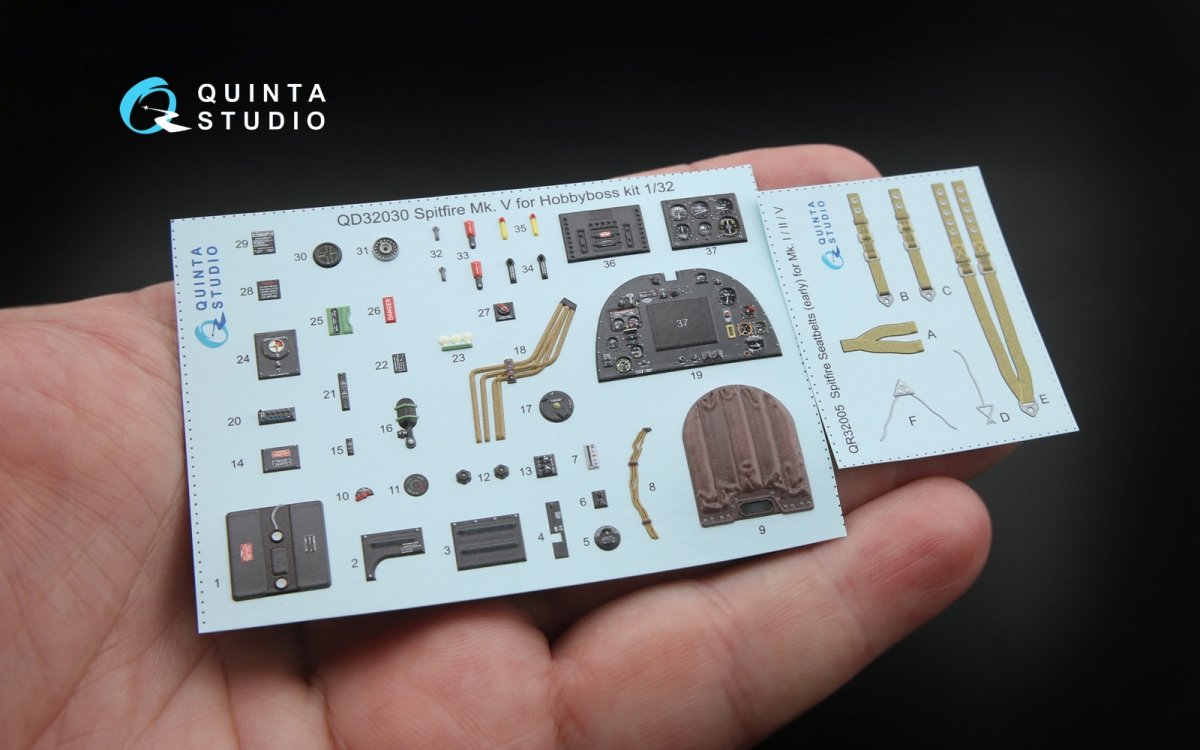 Intérieur du Spitfire Mk.V imprimé en 3D et coloré par Quinta Studio QD32030 sur papier décalcomanie (pour kit Hobbyboss) 1/32 – image 2