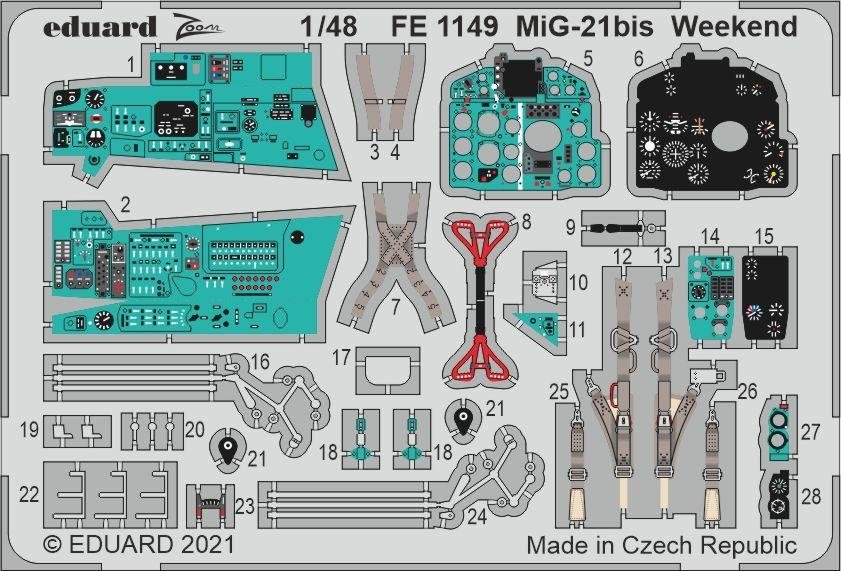 Eduard FE1149 MiG-21bis Week-end pour EDUARD 1/48