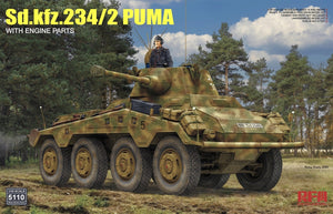 Maquette Rye Field 5110 Sd.Kfz.234/2 Puma avec pièces de moteur 1/35