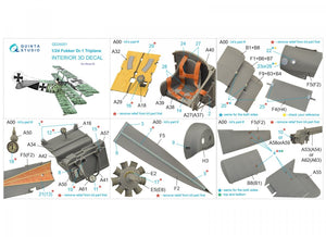 Intérieur imprimé en 3D et coloré sur papier décalcomanie Quinta Studio QD24001 Fokker Dr.1 (Meng) 1/24 – image 13