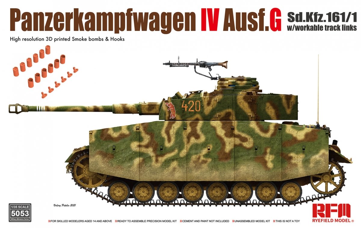 Rye Field modèle 5053 Panzerkampfwagen IV Ausf. G Sd.Kfz. 161/1 avec maillons de chenille fonctionnels 1/35