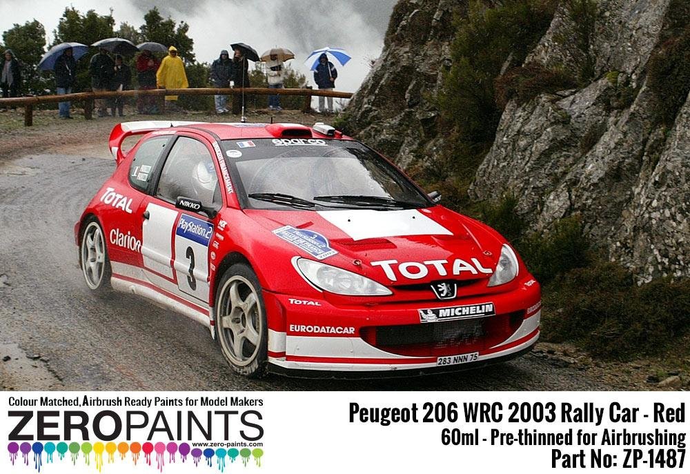 Peinture rouge rallye Zero Paints ZP-1487 - Peugeot 206 WRC 2003, 60 ml