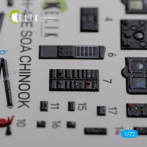 Décalcomanies 3D intérieures KELIK K72102 MH-47E pour maquette Italeri au 1/72 – immagine 3