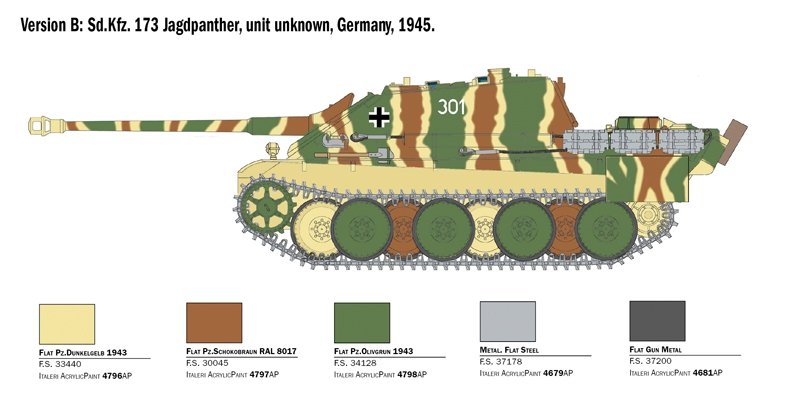 Italeri 6564 Sd.Kfz.173 JAGDPANTHER avec équipage d&amp;#39;hiver 1/35 – immagine 4