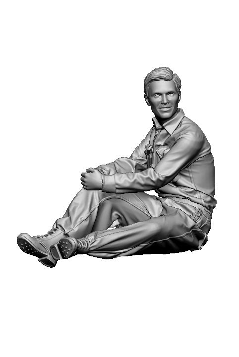 Glowel Miniatures 35059 Membre d'équipage de char allemand assis (1 figurine, imprimée en 3D) 1/35