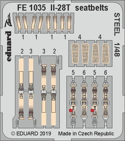 Ceintures de sécurité Eduard FE1035 Il-28T, acier, échelle 1/48, maquettes Bobcat
