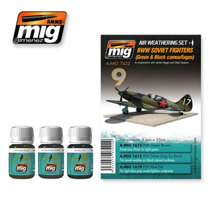 Munitions pour avions soviétiques Mig Jimenez 7422 de la Seconde Guerre mondiale (camouflage vert et noir)