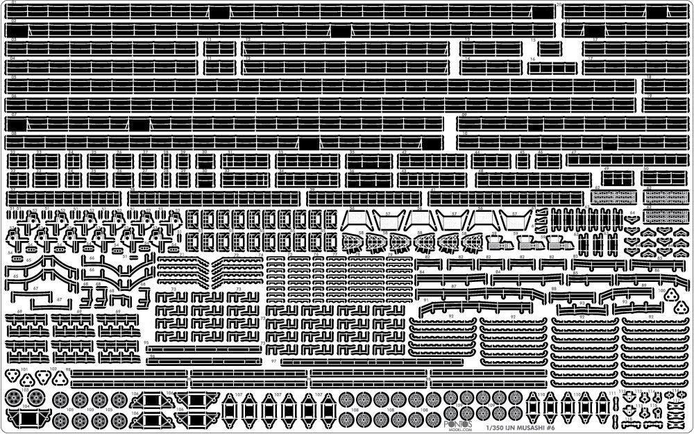 Pontos 37025FB IJN Musashi 1944 Kit de détails, pont noir charbon avancé (1/350) – imagen 14