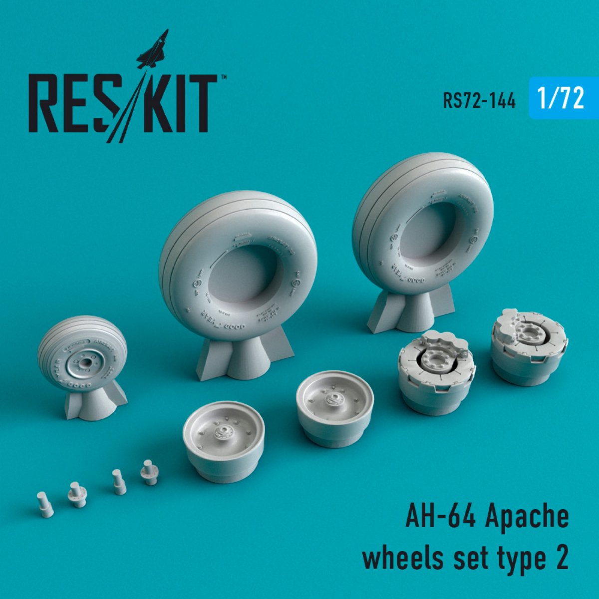 RESKIT RS72-0144 AH-64 « APACHE » TYPE 2 ROUES JEU 1/72