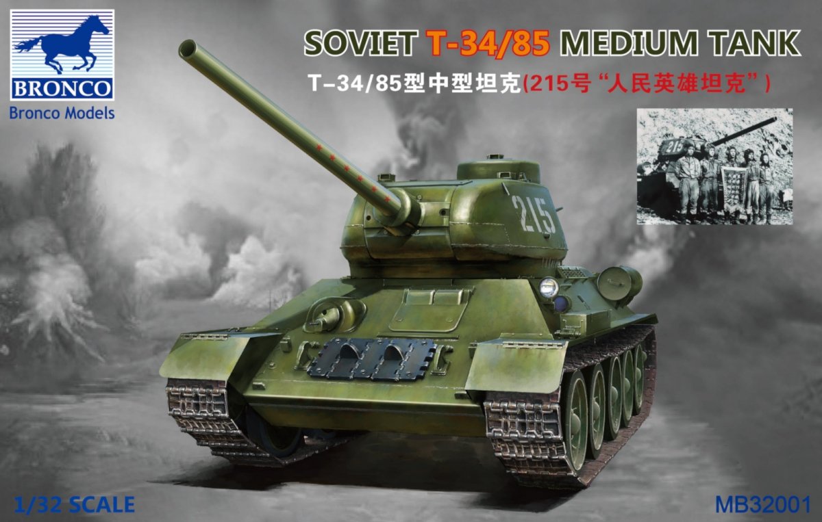 Bronco MB32001 T-34/85 Char moyen soviétique 1/32