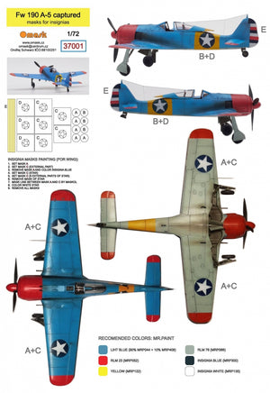 Omask 37001 Fw 190 A-5 Capturé 1/72 – image 2