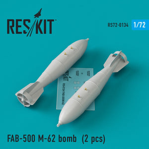 RESKIT RS72-0134 FAB-500 Bombes M-62 (2 pièces) 1/72