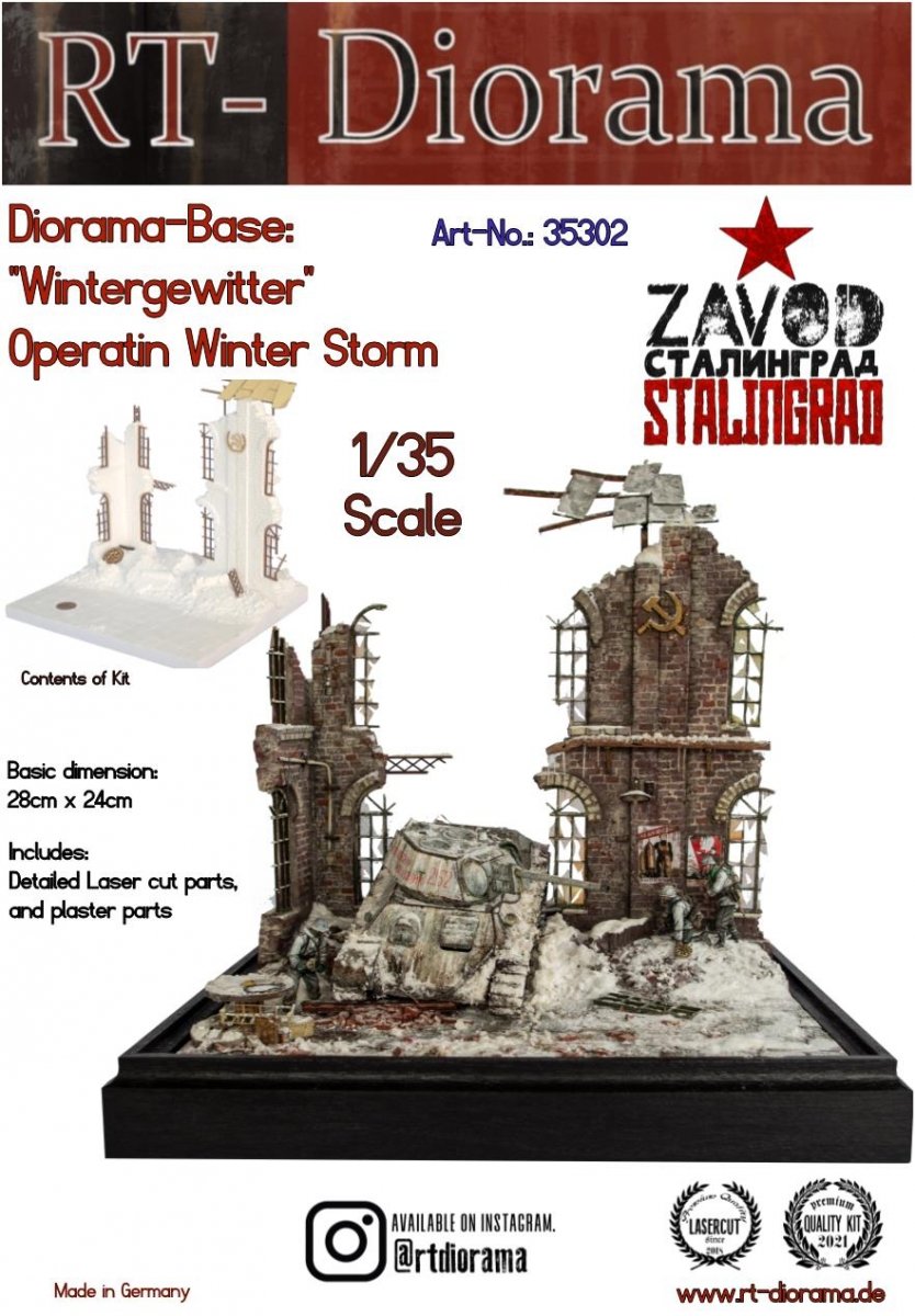 RT-Diorama 35302 Socle de diorama : « Wintergewitter » Opération Tempête d'hiver 1/35