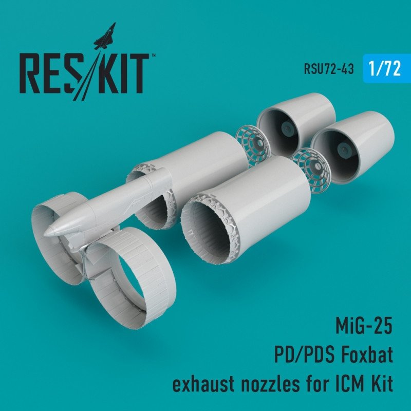 RESKIT RSU72-0043 Buses d'échappement MiG-25 PD/PDS Foxbat pour ICM 1/72