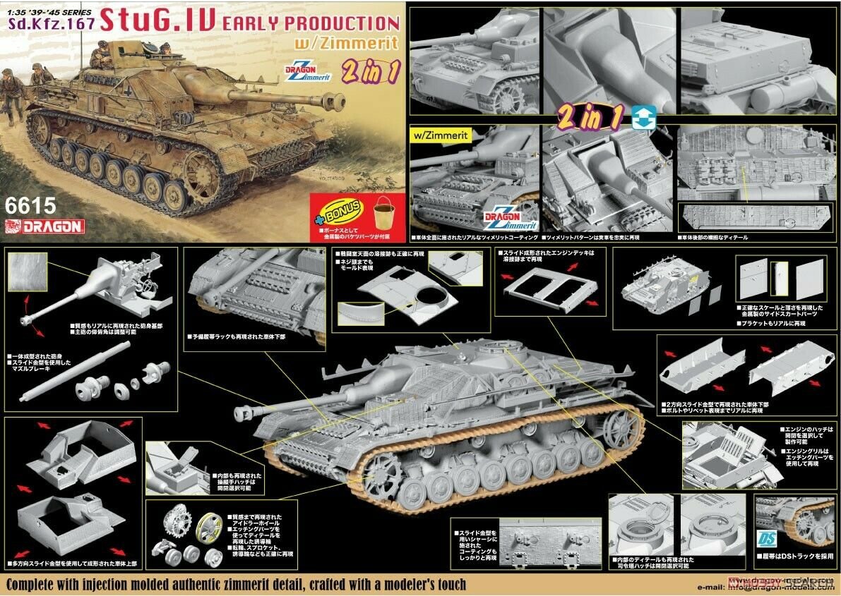 Dragon 6615 Sd.Kfz. 167 StuG. IV Early Production with Zimmerit 1/35 – zdjęcie 2
