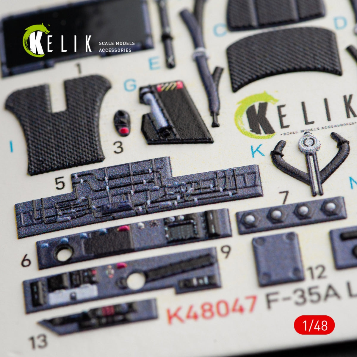 KELIK K48047 Décalcomanies 3D intérieures pour F-35A LIGHTNING II, kit Kitty Hawk 1/48 – immagine 4