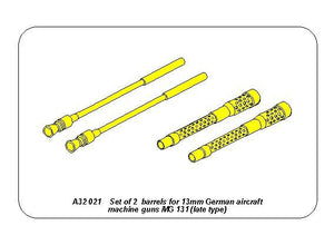 Aber A32021 Ensemble de 2 canons pour mitrailleuses d&amp;#39;avion allemandes MG 131 de 13 mm (type tardif) (1/32) – image 5