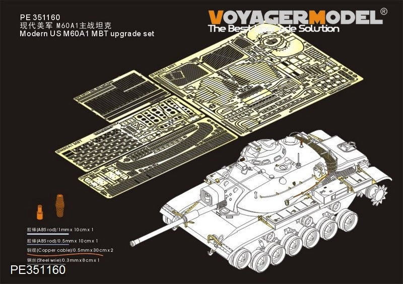 Kit de mise à niveau Voyager Model PE351160 pour char de combat principal américain moderne M60A1 (pour TAKOM 2132) 1/35