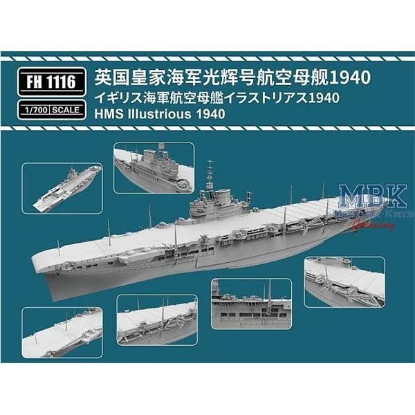 Maquette FlyHawk FH1116 HMS Illustrious 1940 1/700 – immagine 3