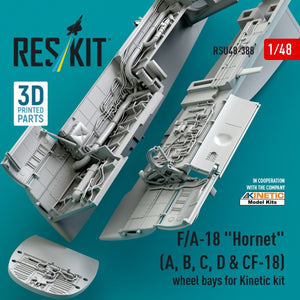 RESKIT RSU48-0388 F/A-18 &amp;quot;Hornet&amp;quot; (A, B, C, D &amp;amp; CF-18) wheel bays for Kinetic kit (3D printed) 1/48 – zdjęcie 4