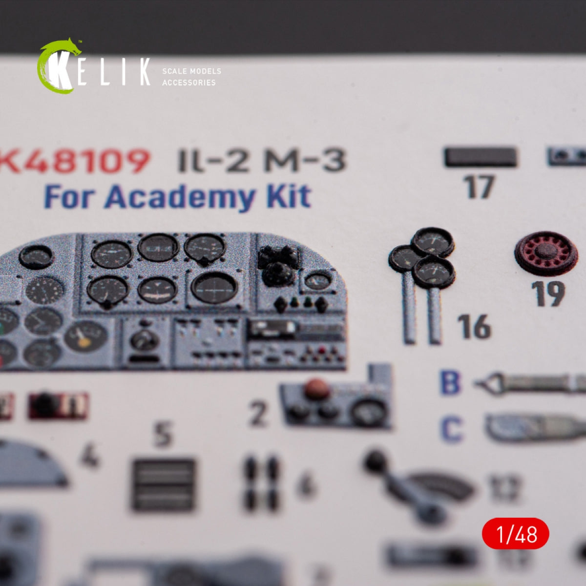KELIK K48109 IL-2M3 - Décalcomanies 3D intérieures pour maquette Academy/Accurate Miniatures au 1/48 – image 6