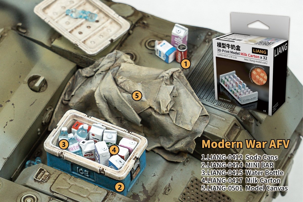 Modèle imprimé en 3D Liang 0417 : brique de lait x 32 1/32 1/35 – imagen 6