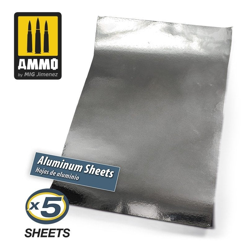 MUNITIONS de Mig Jimenez 8247 FEUILLES D&amp;#39;ALUMINIUM 280x195 mm – image 2