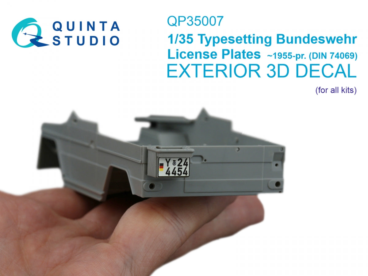 Quinta Studio QP35007 Plaques d'immatriculation Bundeswehr (Tous les kits) 1/35