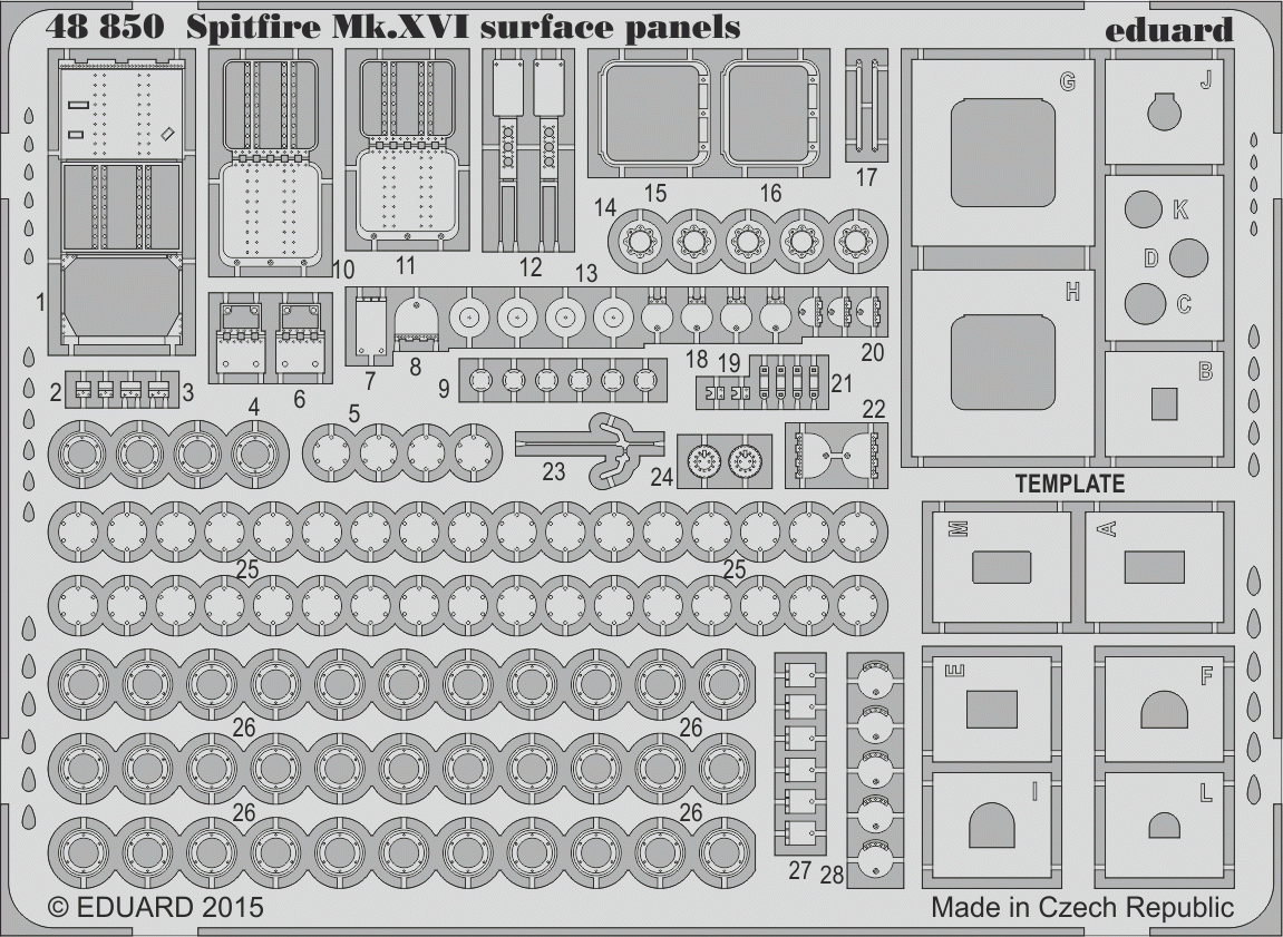 Panneaux de surface Eduard 48850 Spitfire Mk. XVI 1/48 EDUARD