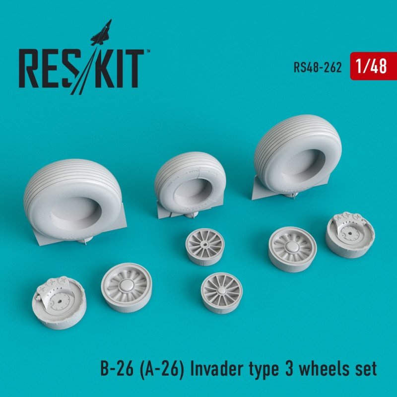 RESKIT RS48-0262 B-26 (A-26) Invader type 3 roues jeu 1/48