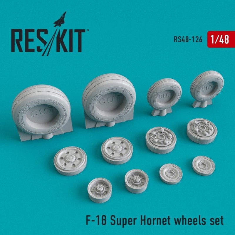 RESKIT RS48-0126 Jeu de roues F-18E/F Super Hornet 1/48