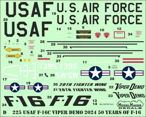 Décalcomanies ModelMaker D48225 USAF F-16C Viper Démo 2024 50 ans du F-16 1/48 – Bild 2