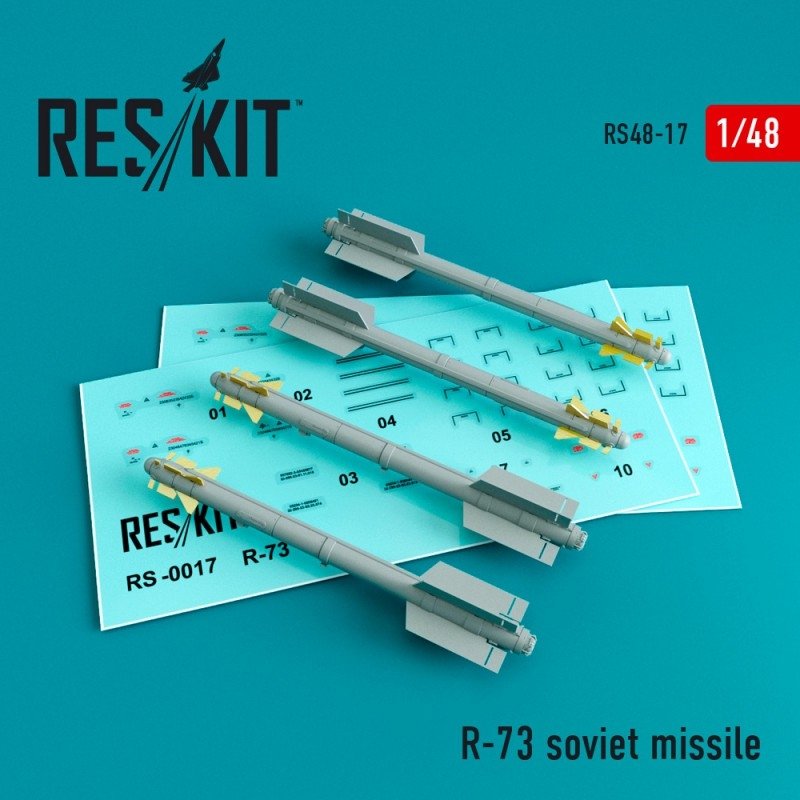 RESKIT RS48-0017 Missile soviétique R-73 (4 pièces) 1/48