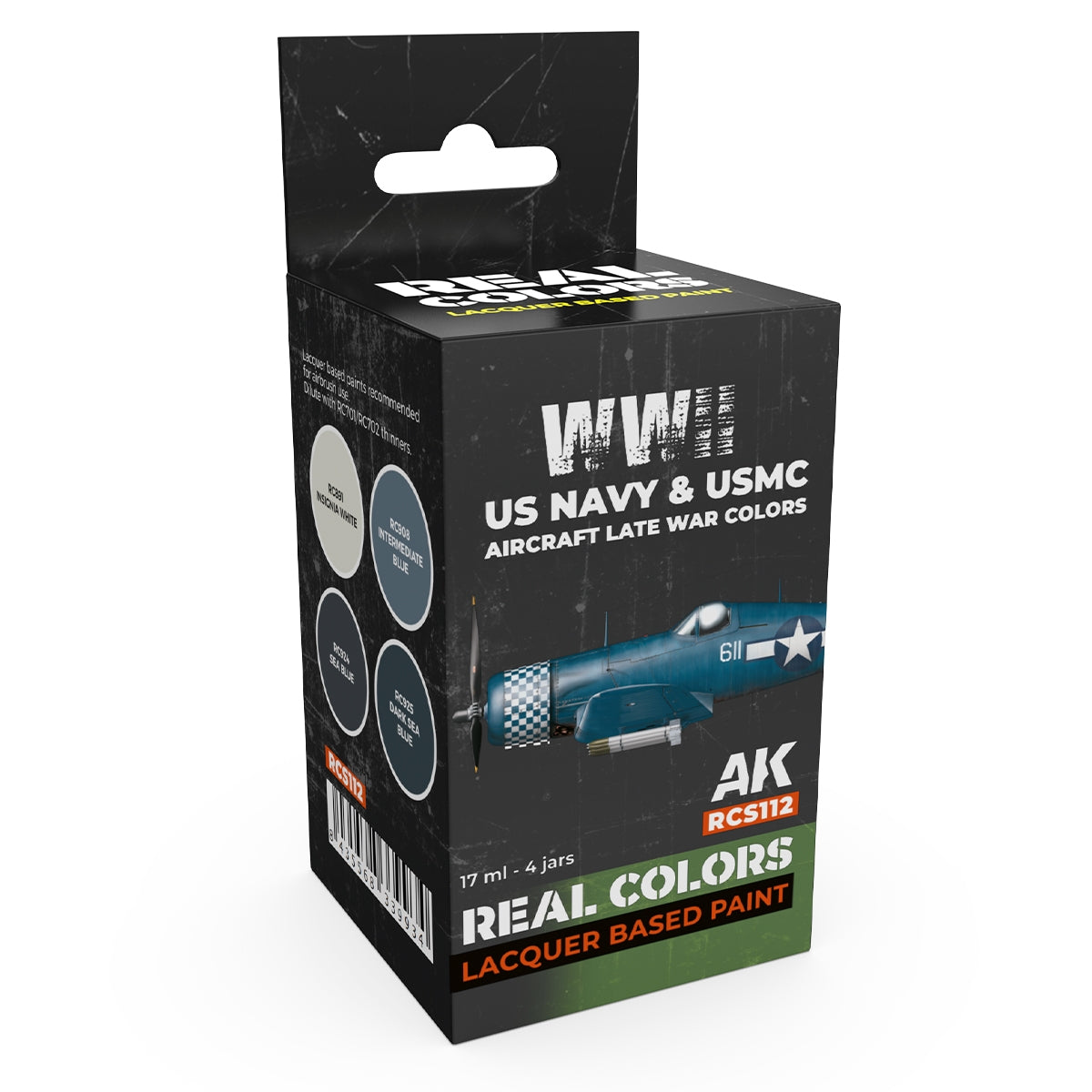 AK Interactive RCS112 Avions de l&amp;#39;US Navy et de l&amp;#39;USMC de la Seconde Guerre mondiale, couleurs de fin de guerre, 4 x 17 ml
