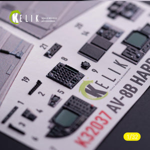 Kelik K32037 AV-8 Harrier - interior 3D decals for Trumpeter kit 1/32