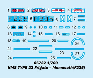 Trumpeter 06722 Frégate HMS TYPE 23 – Monmouth (F235) 1/700 – immagine 3