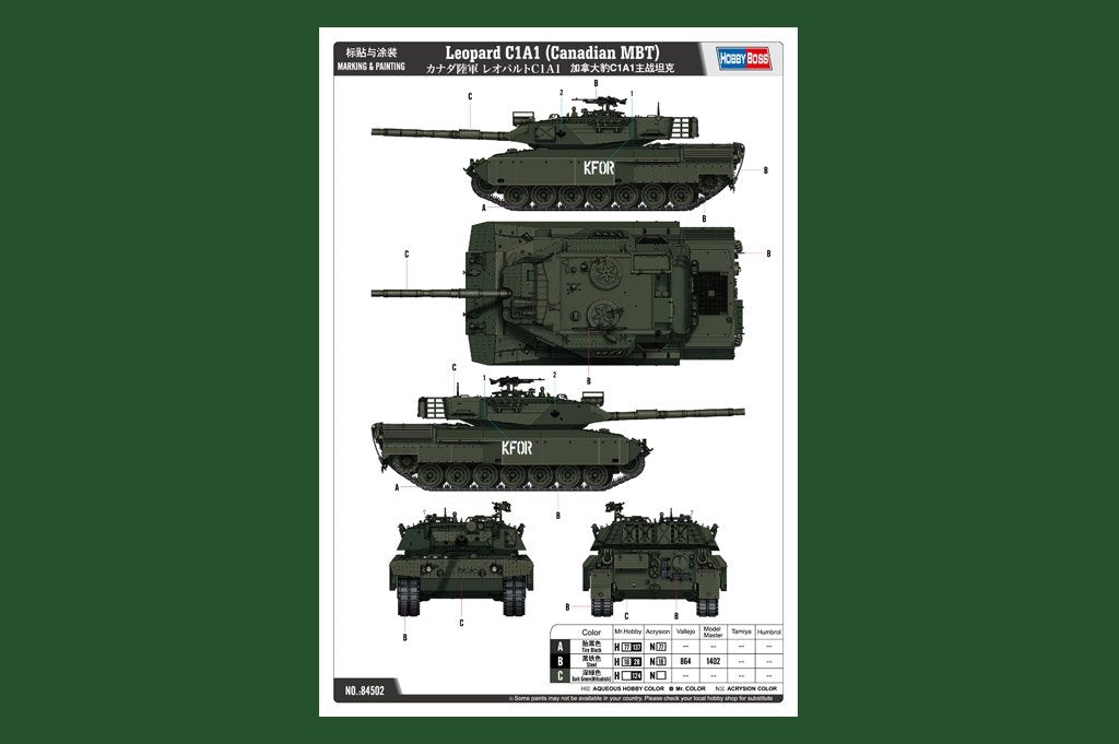 Hobby Boss 84502 Leopard C1A1 (char de combat principal canadien) 1/35 – Bild 3