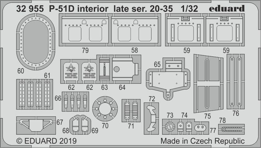 Eduard 32955 P-51D intérieur série tardive. 20-35 1/32 TAMIYA – image 2