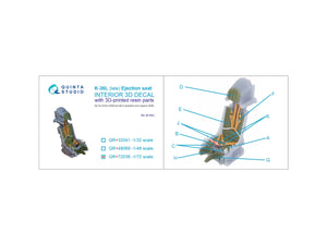 Quinta Studio QR+72036 Siège éjectable K-36L (version tardive) (pour avions Su-25/Su-25SM depuis 2008) (Tous les kits) 1/72  – image 3