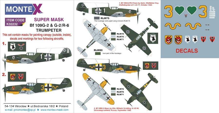 Montex K32232 Bf 109G-2 &amp; G-2/R-6 1/32